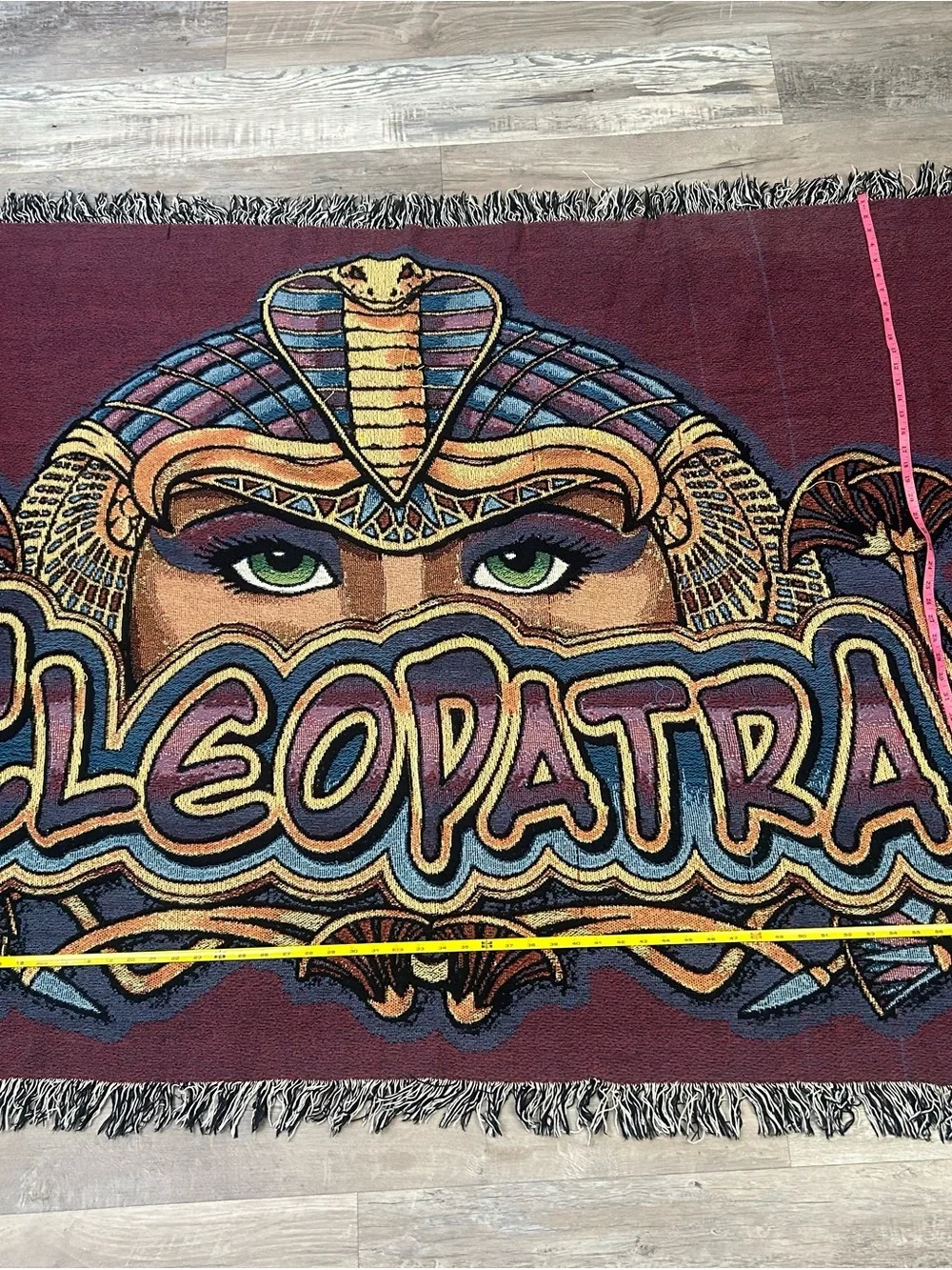 Vintage Cleopatra Fringe Tapestry By IGT 67x51